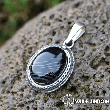 AGATE, SILVER PENDANT