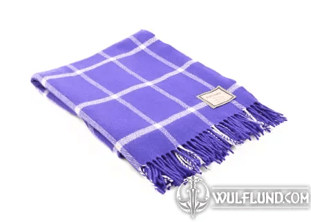 PURPLE AND WHITE WINDOWPANE THROW, FOXFORD IRELAND