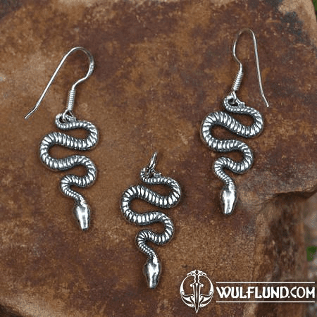 SERPENT, BOUCLES D'OREILLES ET PENDENTIF EN ARGENT