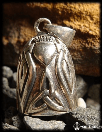 SILVER BELL PENDANT WITH CLADDAGH HEART, AG 925