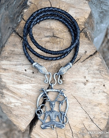 CERNUNNOS, TIN SNAKE HEADS AND PENDANT + LEATHER BOLO