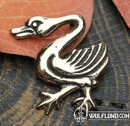 CYGNE, PENDENTIF MÉDIÉVALE, BRONZE