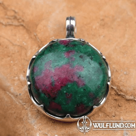 GOTLAND PENDANT, RUBY-ZOISITE AND SILVER