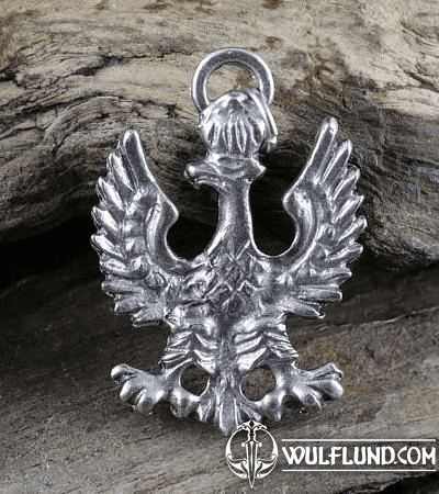 COAT OF ARMS OF POLAND, EAGLE, TIN PENDANT