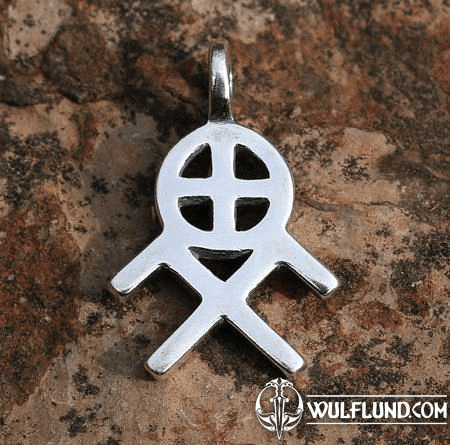 SUN AND HEAVENLY HORSES SYMBOL, SILVER PENDANT