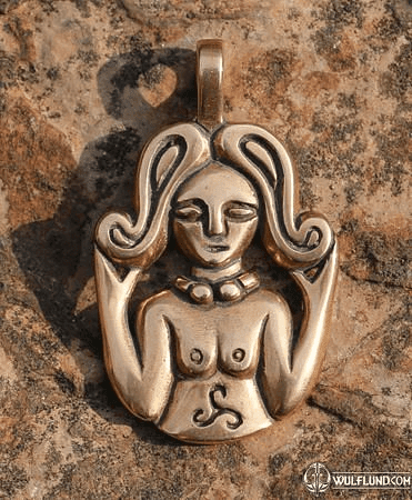 CELTIC GODDESS, BRONZE PENDANT