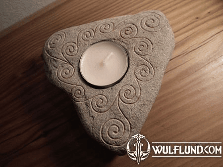 SPIRALS, STONE TEA CANDLE HOLDER