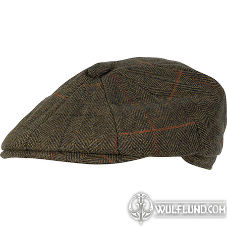 WOOL BLEND BAKER BOY HAT TWEED BROWN JACK PYKE OF ENGLAND