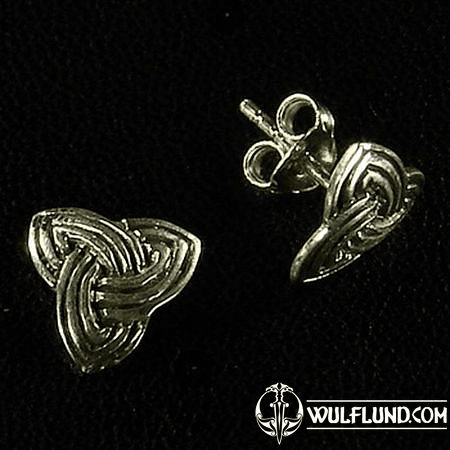 TRIQUETRA, CELTIC EAR STUDS, SILVER