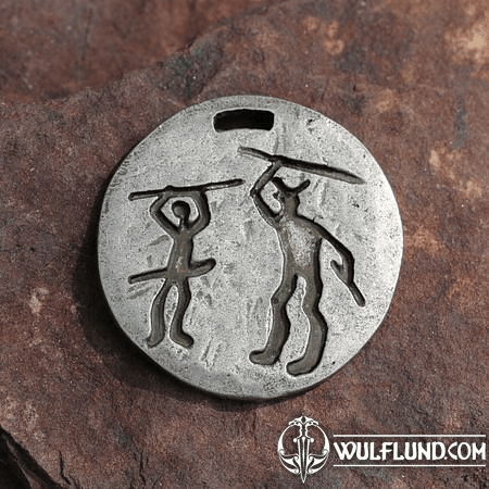 WARRIOR PENDANT, TANUM PETROGLYPH, ZINC