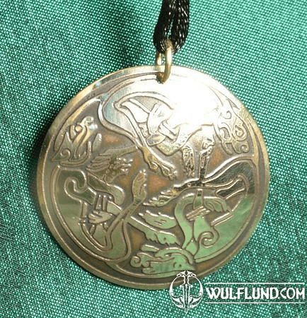 CELTIC CATS, BRASS NECKLACE, MADE IN IRELAND