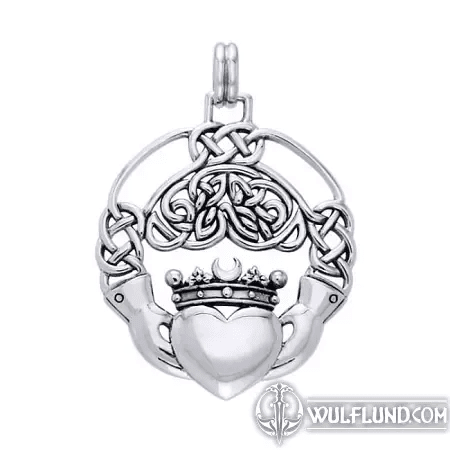 CELTIC KNOTTED CLADDAGH PENDANT, AG 925