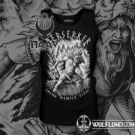 BERSERKER - WIKINGER-KRIEGER, HERREN-TANKTOP, SCHWARZ UND WEISS