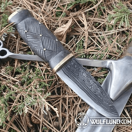 SGIAN DUBH, COUTEAU ÉCOSSAIS - ACIER DAMASSÉ