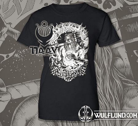 SVAROG HEAVENLY BLACKSMITH, SLAVIC GOD OF FIRE WOMEN'S T-SHIRT BW