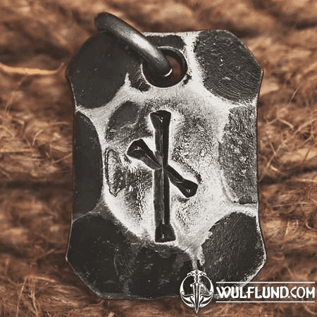 NAUTHIZ, FORGED IRON RUNE PENDANT, IRON