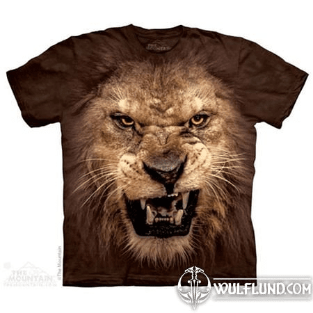 BIG FACE ROARING LION - BIG CAT T-SHIRT THE MOUNTAIN