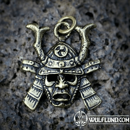 SAMURAI PENDANT, ZINC, ANTIQUE BRASS