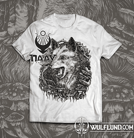 WOLF, MEN'S T-SHIRT WHITE, DRUID COLLECTION