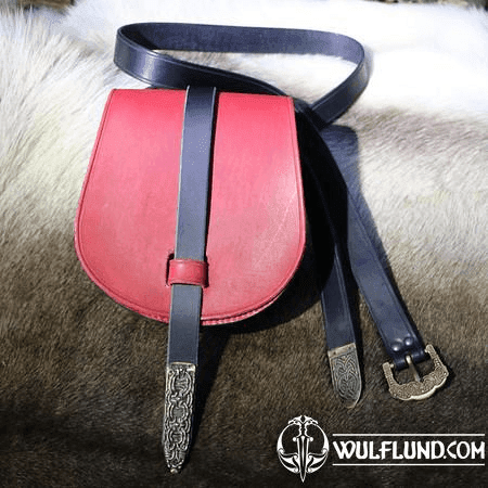 GOTLAND, VIKING LEATHER BAG WITH A BELT