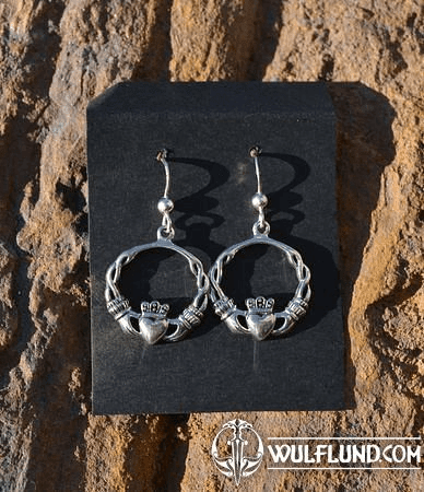 IRISH CLADDAGH EARRINGS, SILVER EARRINGS AG 925