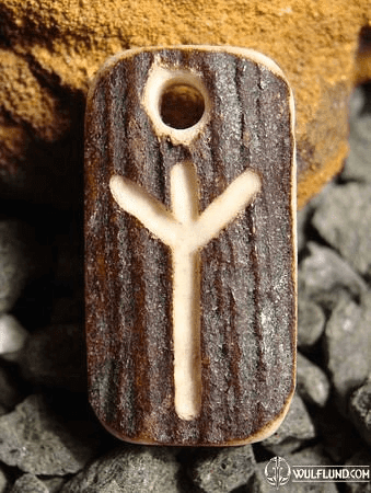 ALGIZ RUNE, DEER ANTLER PENDANT