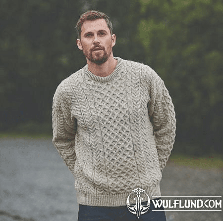 ARAN PULLOVER AUS WOLLE, IRLAND FÜR HERREN