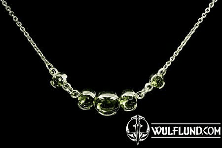 ELARA, MOLDAVITE, NECKLACE, SILVER