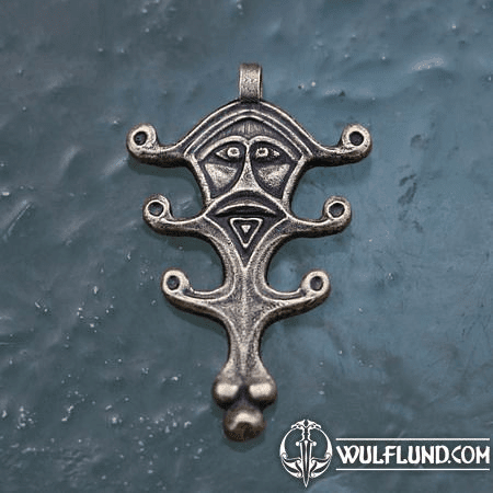 VELES, REPRODUCTION OF A SLAVIC PENDANT, ZINC - ANTIQUE BRASS