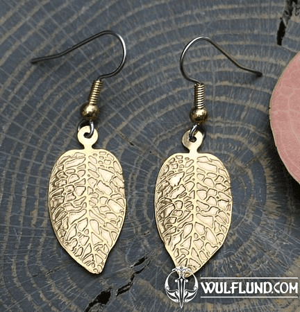 LEAVES, BRASS EARRINGS