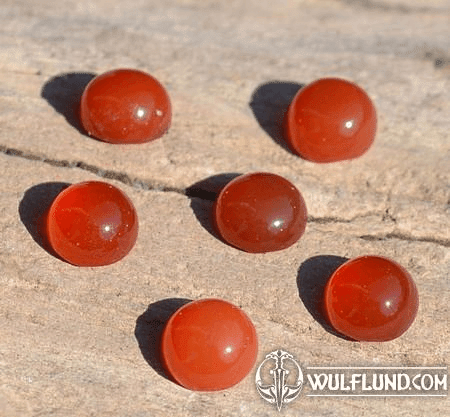 ONYX, ORANGE, CABOCHON GEMSTONE 4 MM