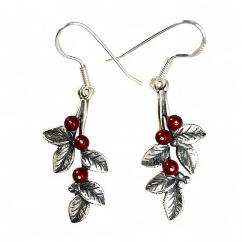 CANNEBERGES, BOUCLES D'OREILLES EN ARGENT