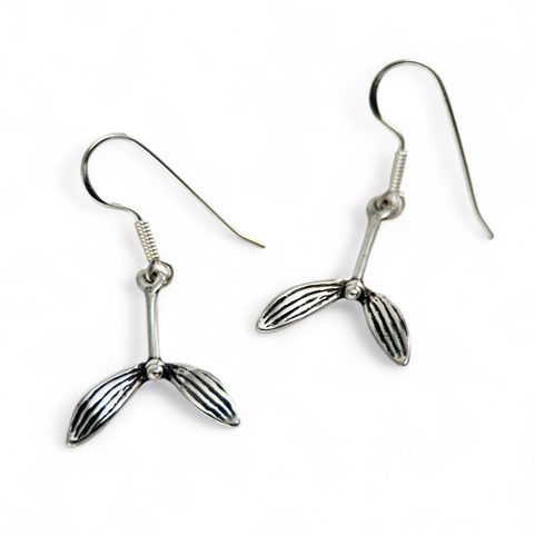 DRUID MISTLETOE, EARRINGS, SILVER