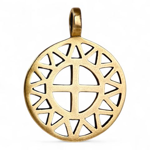 SUN AND CROSS, BRONZE PENDANT