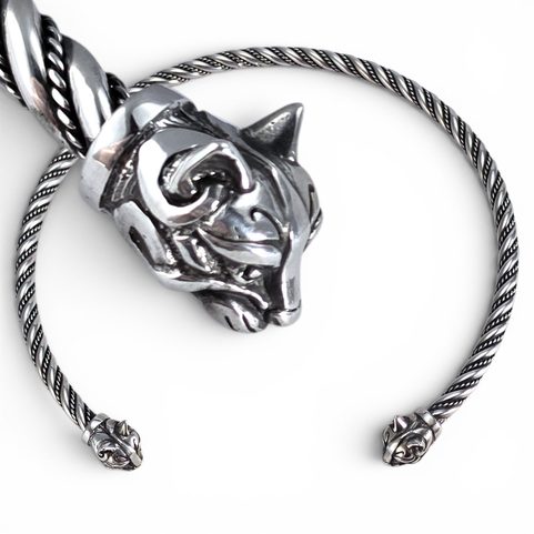 CAT, CELTIC ART, TORQUES, STERLING SILVER