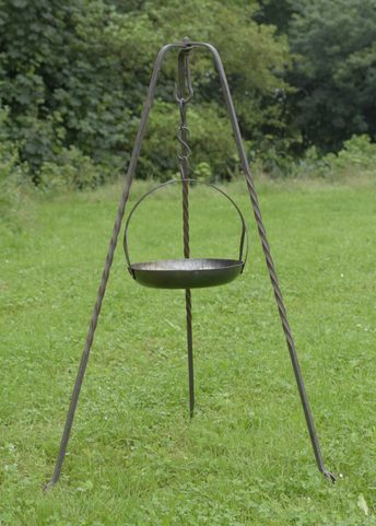 MEDIEVAL HANGING PAN, FORGED