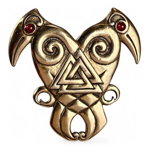 HEART OF THE NORTH, HUGIN AND MUNIN, BRONZE VIKING PENDANT