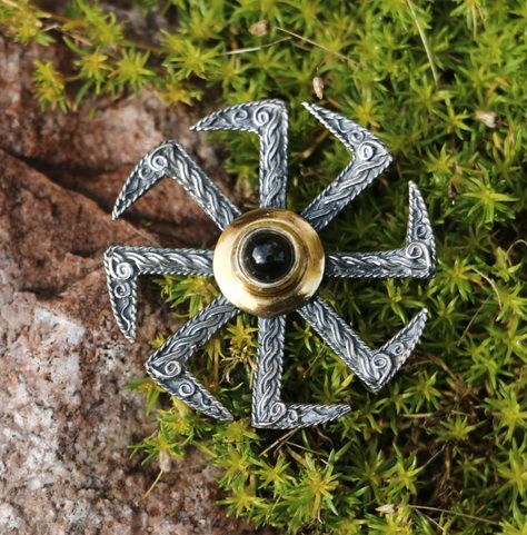 KOLOVRAT - MOLDAVIT, ANHÄNGER, VERGOLDET, SILBER 925