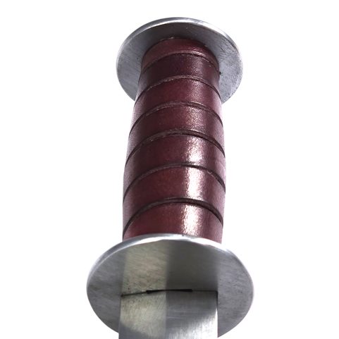 RONDEL OR BOLLOCK DAGGER PRAGA, 14TH CENTURY, BLUNT REPLICA, BROWN