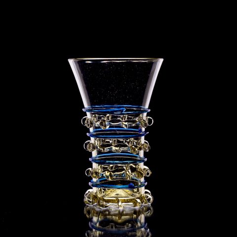 VERRE À DÉCOR BLEU, 13ÈME SIÈCLE