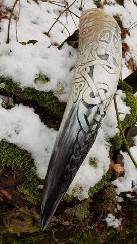 ODIN, LUXURY ENGRAVED DRINKING HORN