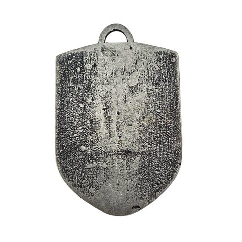 PRAGUE, ARMOIRIES MÉDIÉVALES DANS UN BOUCLIER, XIVE SIÈCLE, ZINC