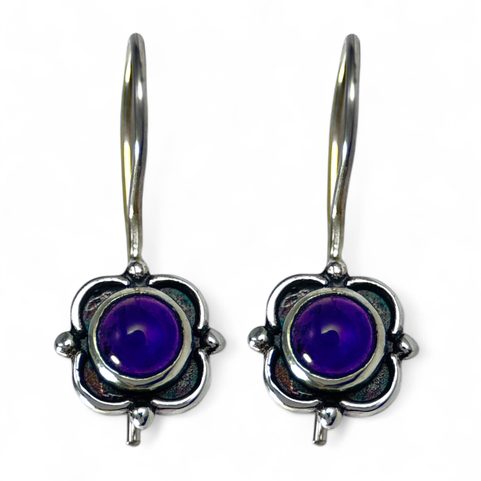 FLAVIA, SILVER EARRINGS, AMETHYST, AG 925/1000