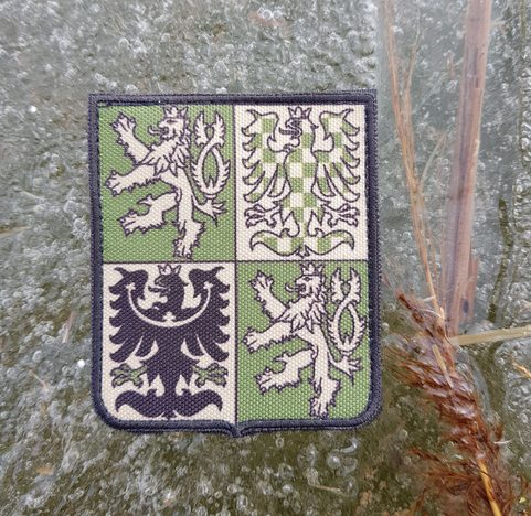 CZECH REPUBLIC - COAT OF ARMS, VELCRO PATCH GREEN