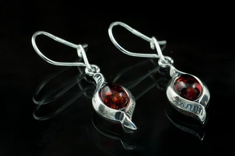 JARA, AMBER, EARRINGS, STERLING SILVER