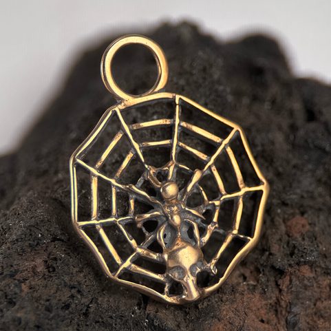SPIDER IN A NET, PENDANT, BRONZE