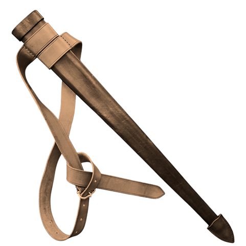 LEATHER SCABBARD FOR ONE-HANDED SWORD, BROWN