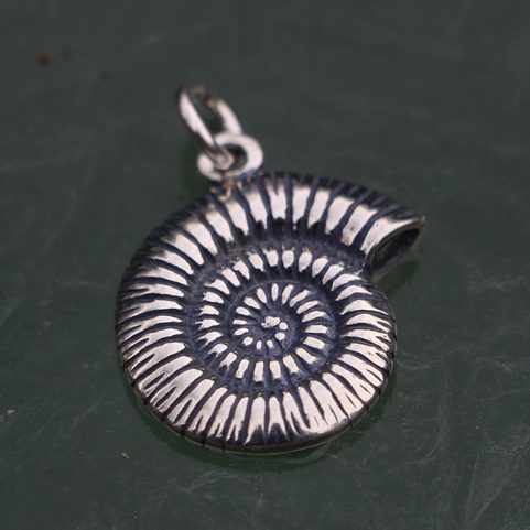 AMMONITE, STERLING SILVER PENDANT