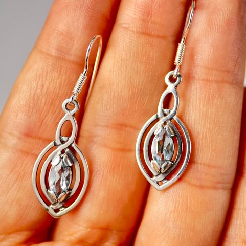 MAIA, EARRINGS, SILVER 925 BLUE TOPAZ
