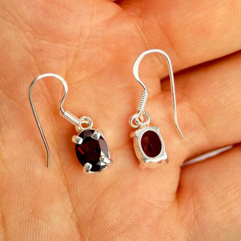 GARNET - BOUCLES D'OREILLES, ARGENT